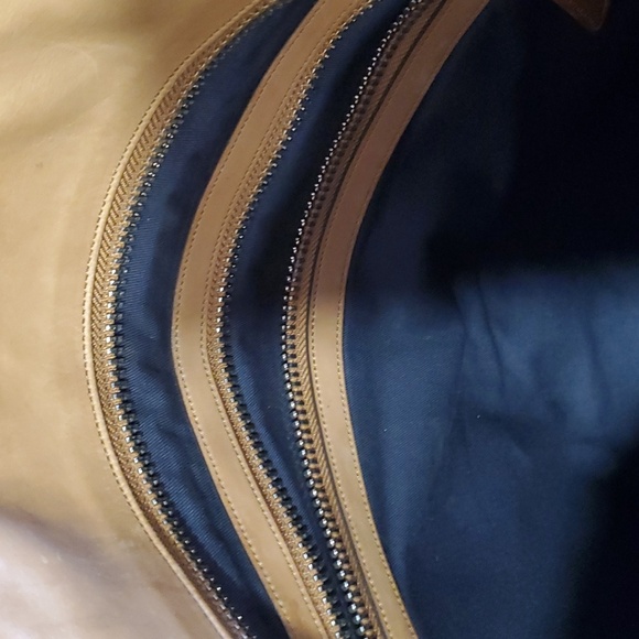 Upcycled Brown and tan Leather handbag - Picture 14 of 17